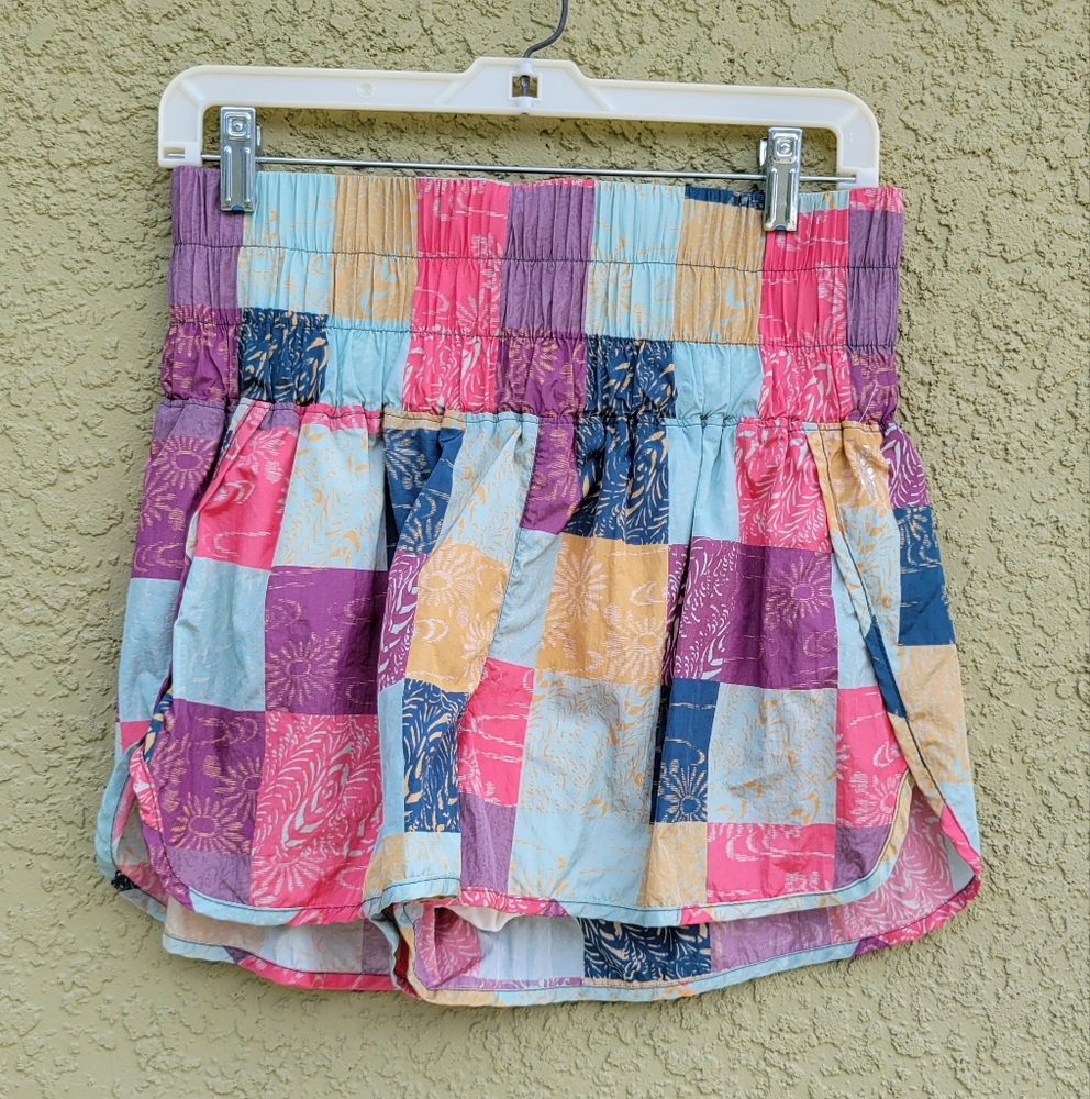 Free People FP Movement High Waist The Way Home Patchwork Running Shorts